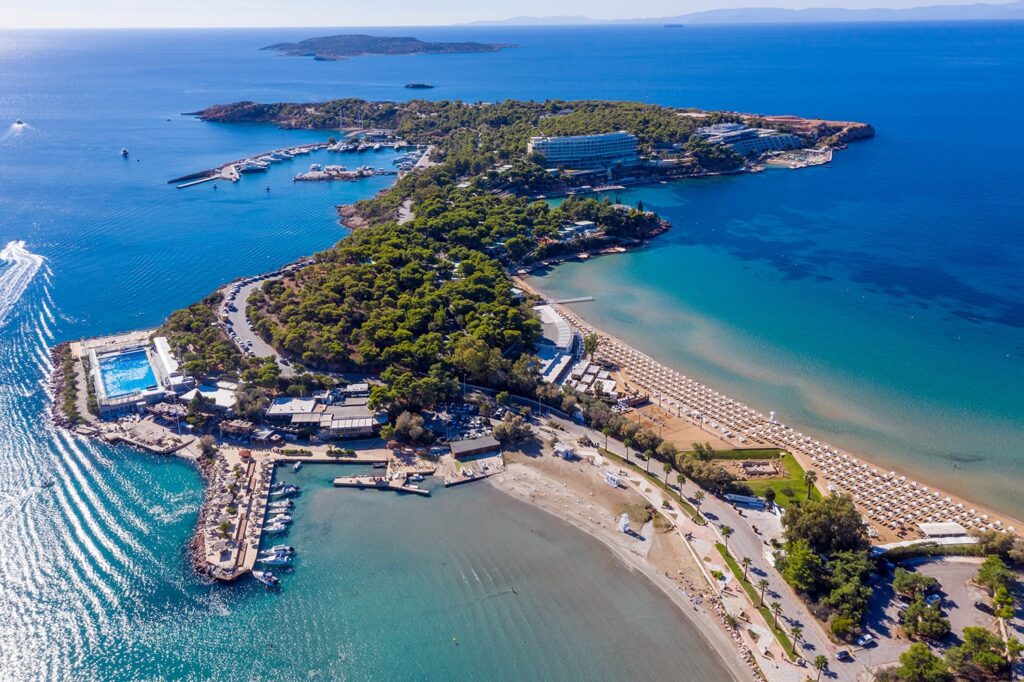 Seafront view in Voula and the southern Athens Riviera